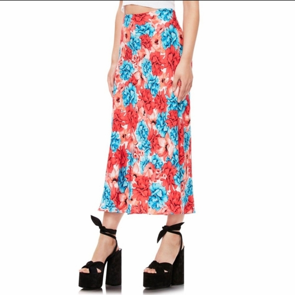 AFRM Dresses & Skirts - AFRM Brynne Floral Print Lightweight Midi Skirt Size XL